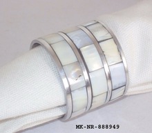 Mother of pearl with metal Napkin Ring