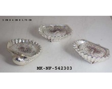 Silver Plated Natural Sea Shell Wax Filled T-light Holder