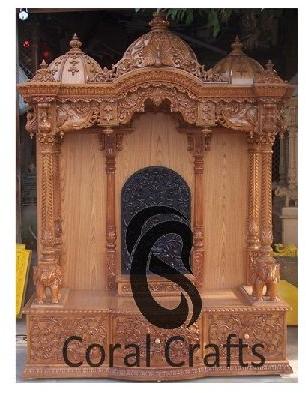 EXQUISITE HAND CARVED TEAK WOOD TEMPLE