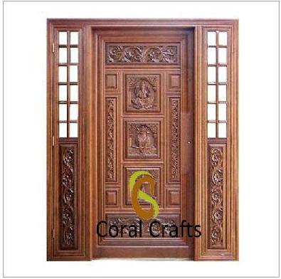 Solid Teak Wood Hand Carved Traditional Doors