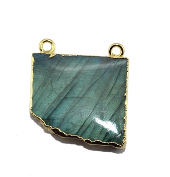 Charming Natural Fire Labradorite Gold Electroplated Pendant