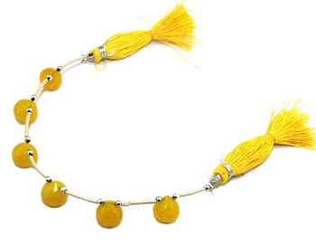 Onion Shape Faceted Briolette Beads, Color : Yellow