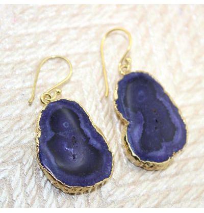 Stylish Natural Solar Quartz 24k Gold Plated Drop