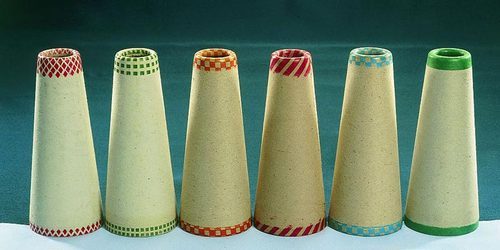 Polyester Printed Textile Paper Cones, Color : Brownv