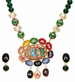 Jaipur Mart Glass Stone Pearl Necklaces, Style : Religious