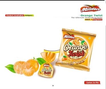 Milden Orange Twist Candy, Feature : Delicious, Non Harmful