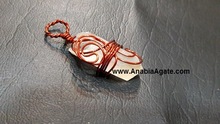 Crystal Quartz Copper Wire Wrapped Pencil Pendant