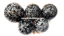 Gemstone Snowflake Obsidian Balls