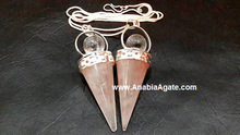 Rose Quartz Cone Shape Gemstone Pendant