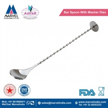 Bar Spoon With Masher Disc, Certification : FDA, LFGB, SGS