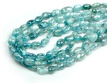 Aquamarine Cut Tumble Shape Indian Beads, for Necklace, Color : blue