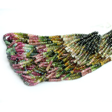 Petro Tourmaline Faceted Rondelle Beads, Color : Multi Color