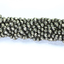 Strand semi precious stone pyrite beads, Color : Silver