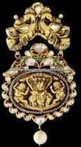 Kundan Meena Gold Plated Pendant