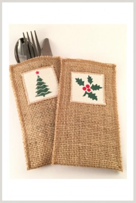 Printed Jute Utensil Holder