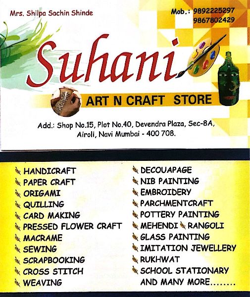 Services Suhani Art And Craft Store From Mumbai