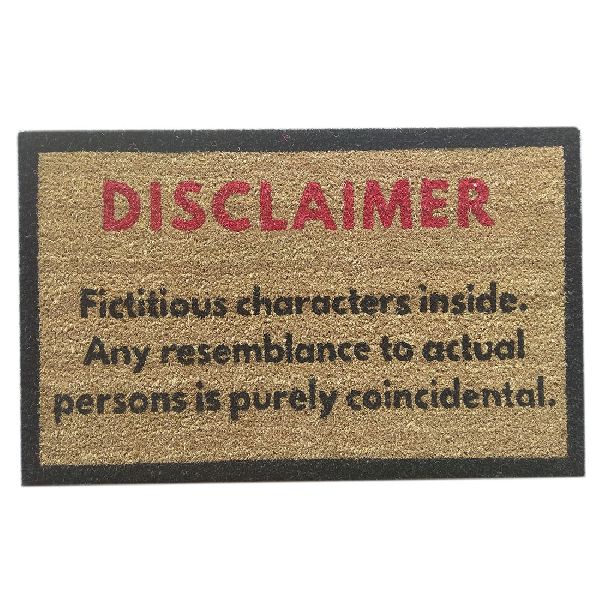 Rectangular Coir Disclaimer Door Mats, for Home, Hotel, Restaurant, Technics : Attractive Pattern, Washed