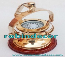  Brass Gimbled Compass, Size : 12 x 12 x 19 cm