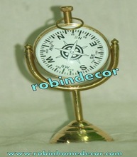 Marine Brass Table Clock, Color : Golden