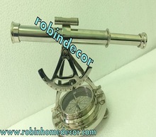 Metal TELESCOPE WITH COMPASS, Color : Silver