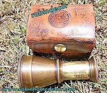 Brass Telescope With Leather Box