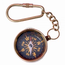 BRASS COMPASS KEYRING