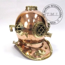 COPPER and BRASS DIVER'S HELMET, Style : Nautical