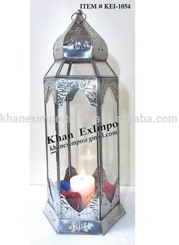Steel And Glass Candle Holder Lantern