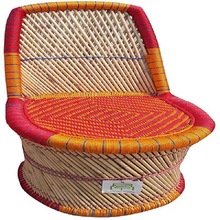 Ecowoodies Bamboo Sitting Dining Chair, Color : Red Yellow