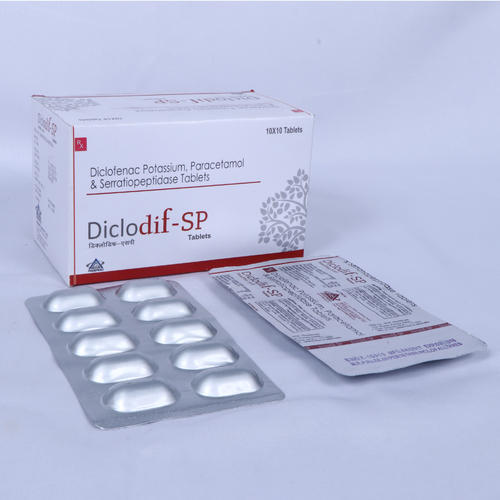 Diclofenac Potassium, Paracetamol, Serratiopeptidase Tablets