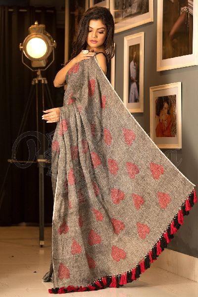 Customized Linen Saree