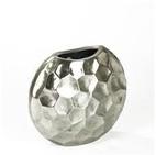 silver metal flower vase