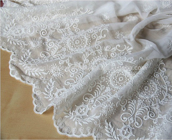 Chiffon Embroidered Fabric, Width : 30-40Inch, 40-50Inch