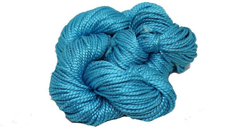 2 ply Mulberry Silk Yarn in hanks, 50 Grams, 75 Yards (Sky Blue)