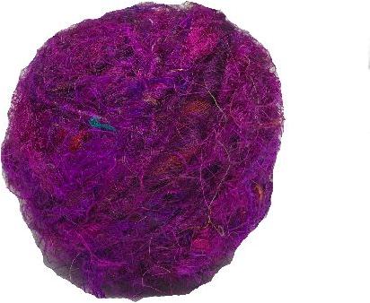 Recycled Sari Silk Super Bulky Yarn - Magenta (100 Grams)