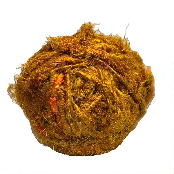 Recycled Sari Silk Super Bulky Yarn - Mustard