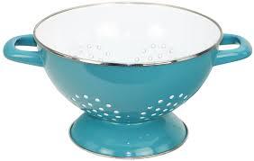 Polished Fuel Blue Stainless Steel Colander, for Home, Hotel, Shop, Feature : Fast Cooking