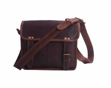 Genuine Leather Camera Crossbody Bag, Color : Brown