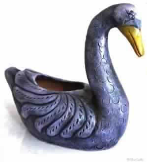 Swan Pot Blue Finish