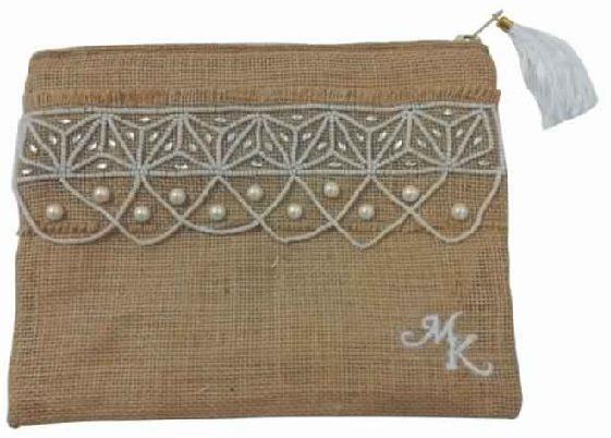 Jute Embroidered Shower Bridal Pouches