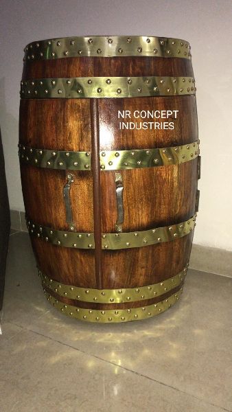 Wine Barrel Bar Table With Cabinet Manufacturer In Uttar Pradesh