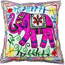 Suzani Embroidery Hand Cushion Cover, for Car, Chair, Decorative, Style : Plain