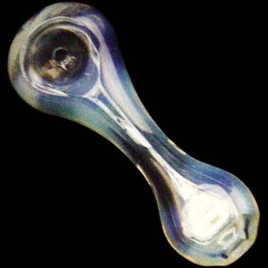 SILVER FUMED GLASS SMOKING PIPE