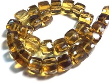 Beer Quartz Faceted Box Cube Beads, Color : Picture