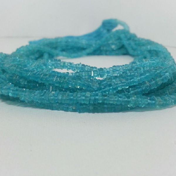 Blue Apatite Plain Square Beads, Color : Picture