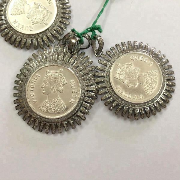 India Coin Natural Diamond Charms