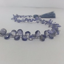 Iolite Faceted Pear Shape Briolette Beads, Color : Picture