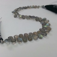 Labradorite Pear Shaped Faceted Briolette Beads, Color : Picture