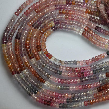 Multi Spinel Faceted Rondelle Beads, Color : Picture