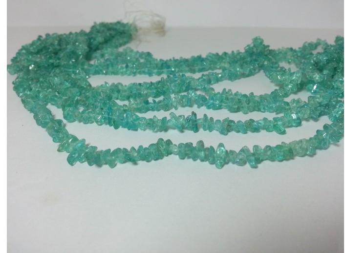 Natural Blue Apatite Uncut Chips Beads Strand